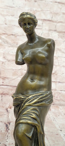 Signed Vintage Venus de Milo Bronze Sculpture Collectible Louvre Museum Artwork