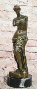 Signed Vintage Venus de Milo Bronze Sculpture Collectible Louvre Museum Artwork