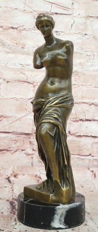 Signed Vintage Venus de Milo Bronze Sculpture Collectible Louvre Museum Artwork