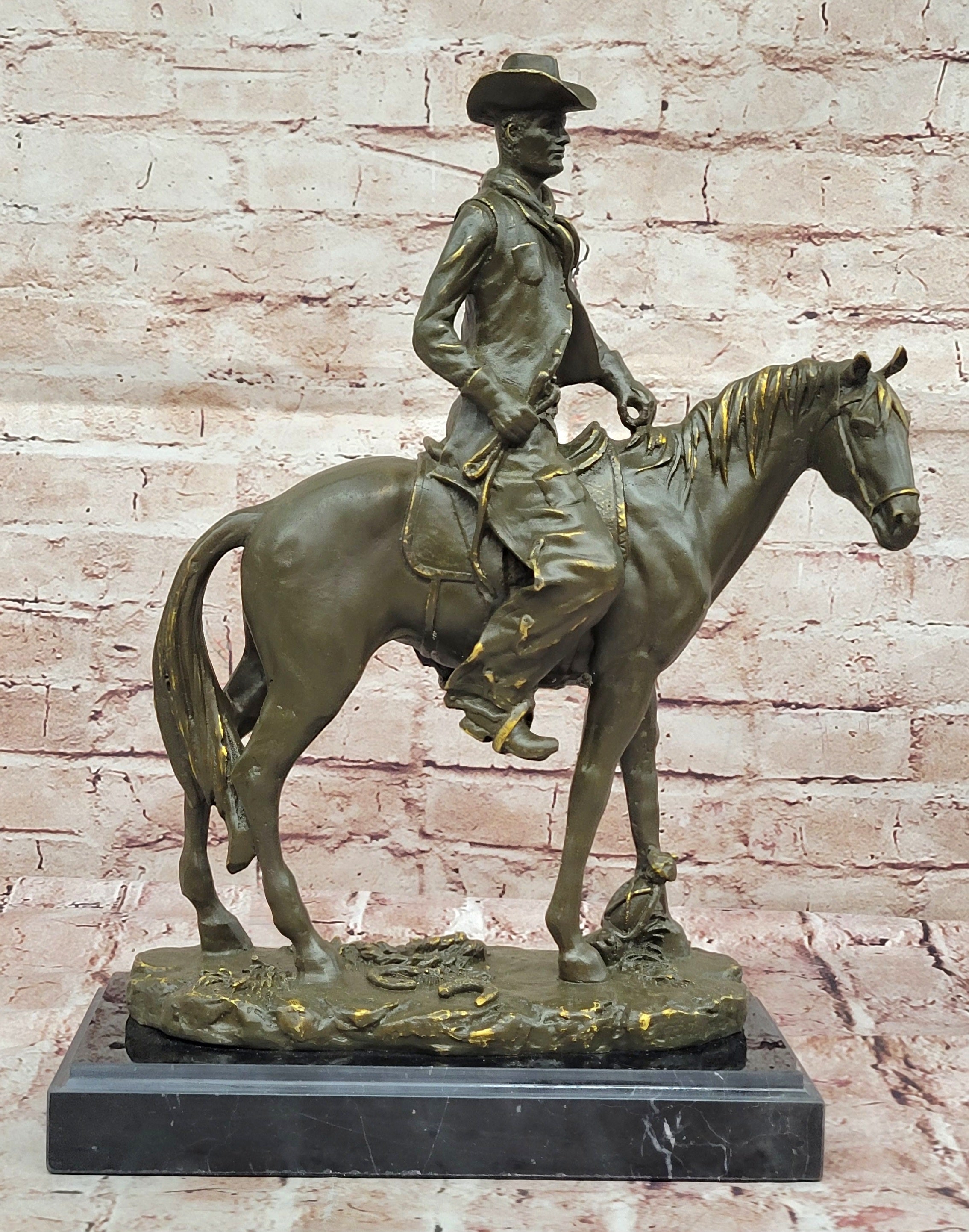 Bronze Cowboy on Horse – Western Americana Art