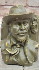 Western Cowboy Bust Bronze Pen Holder