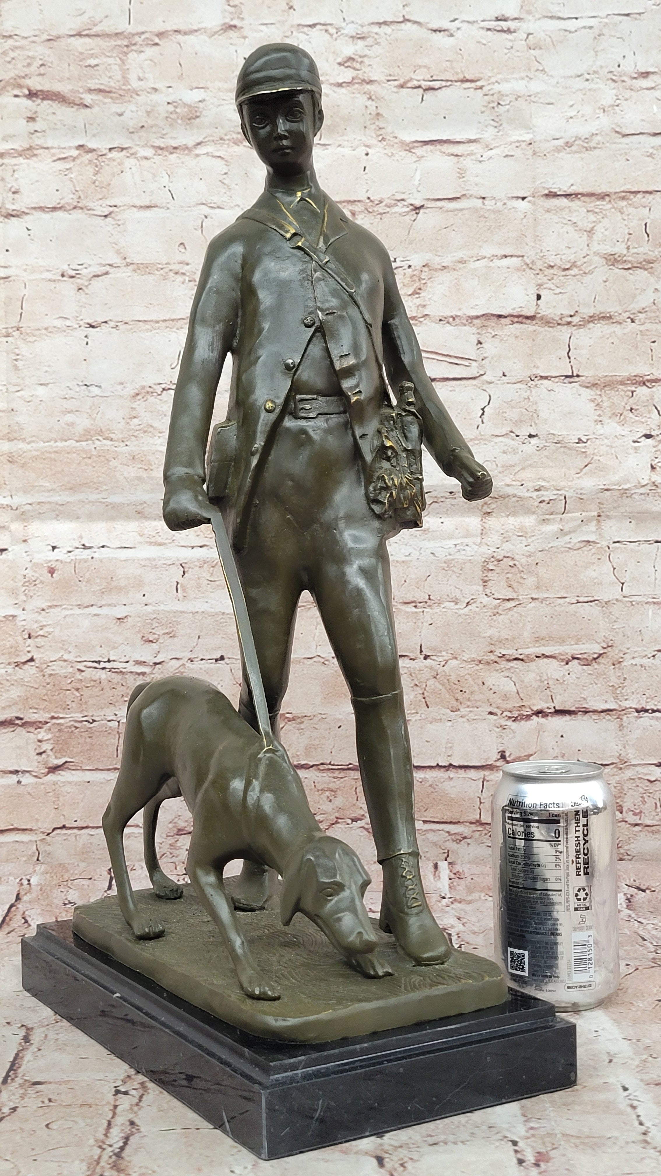 Hunter with Dog Bronze Sculpture by Vitaleh