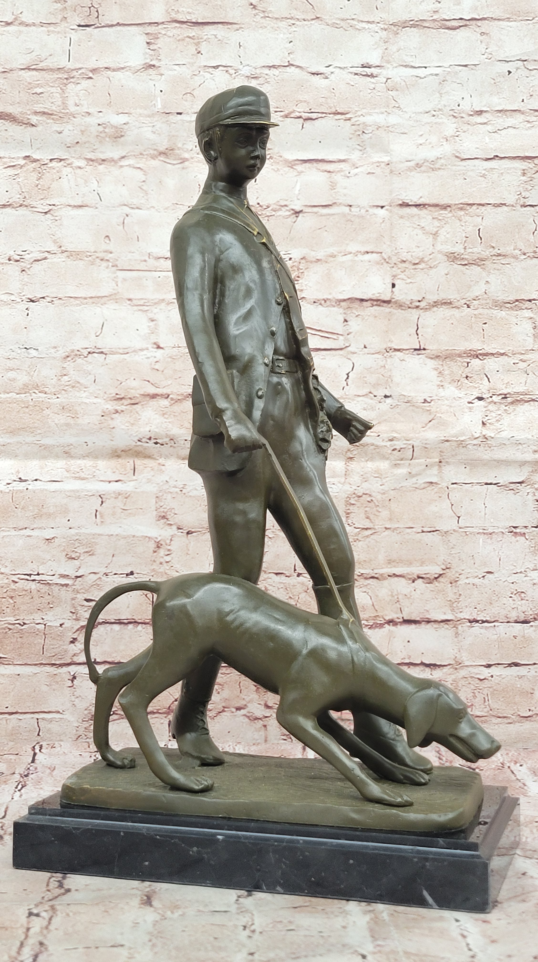 Hunter with Dog Bronze Sculpture by Vitaleh