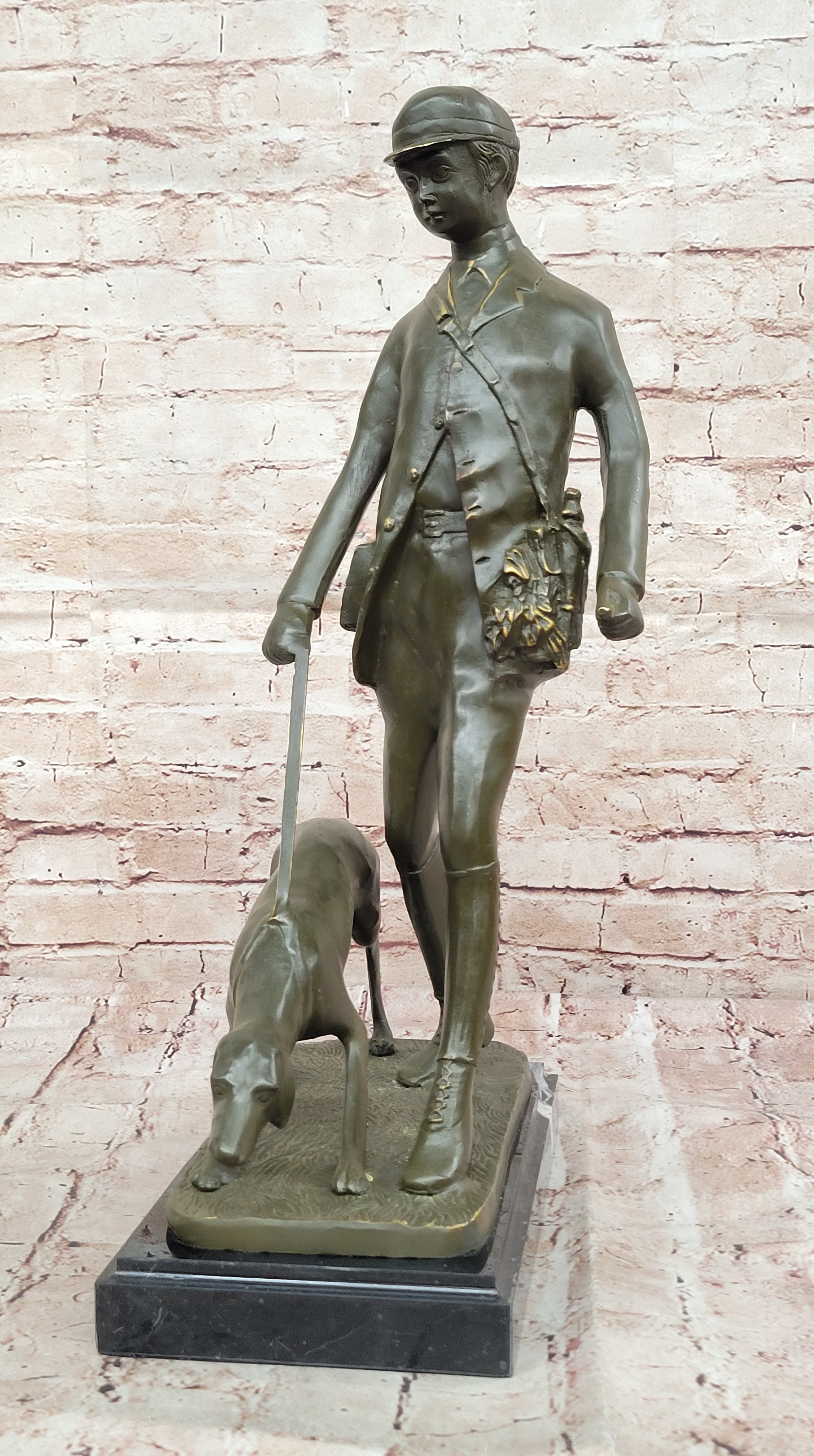 Hunter with Dog Bronze Sculpture by Vitaleh