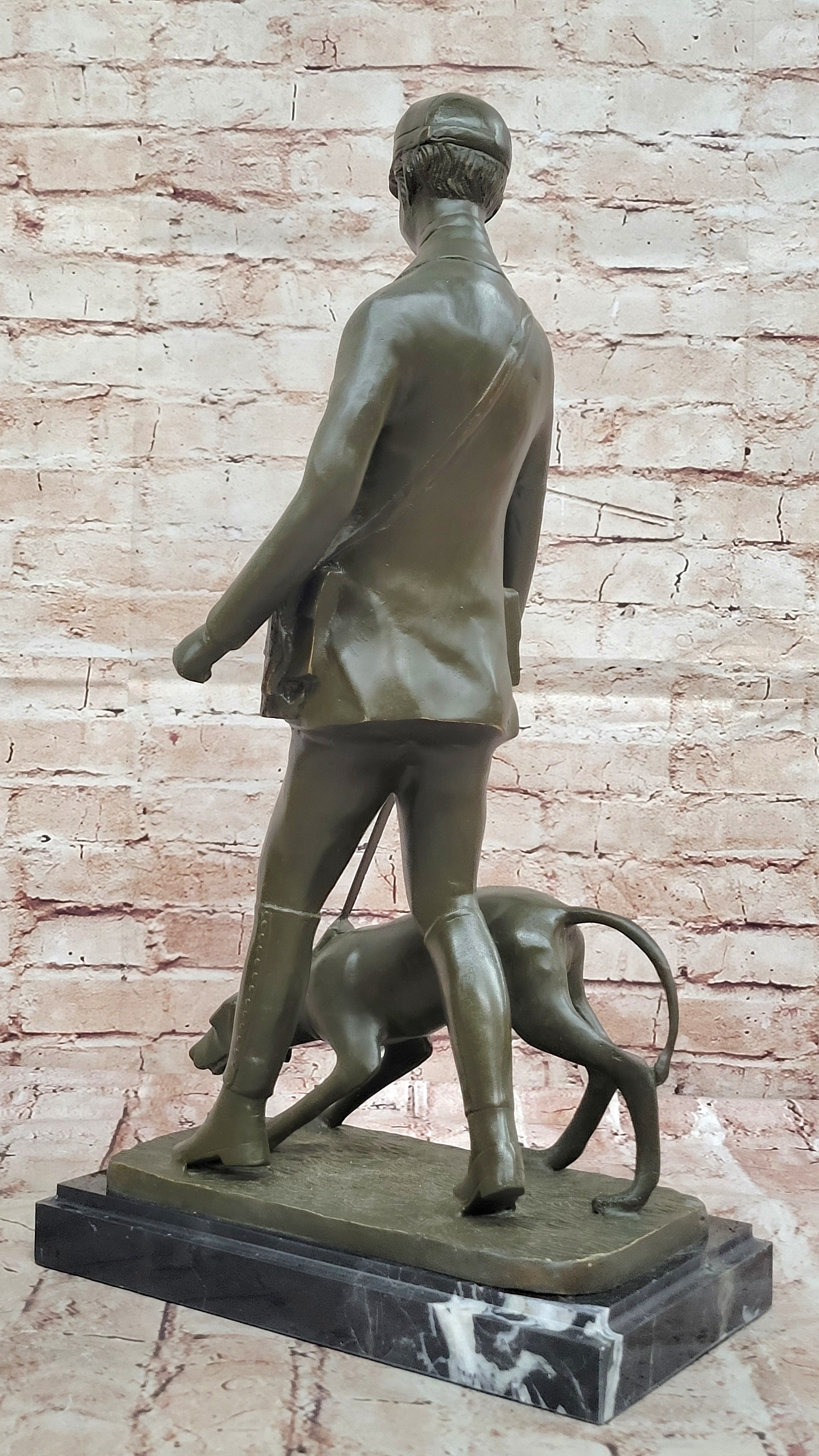 Hunter with Dog Bronze Sculpture by Vitaleh