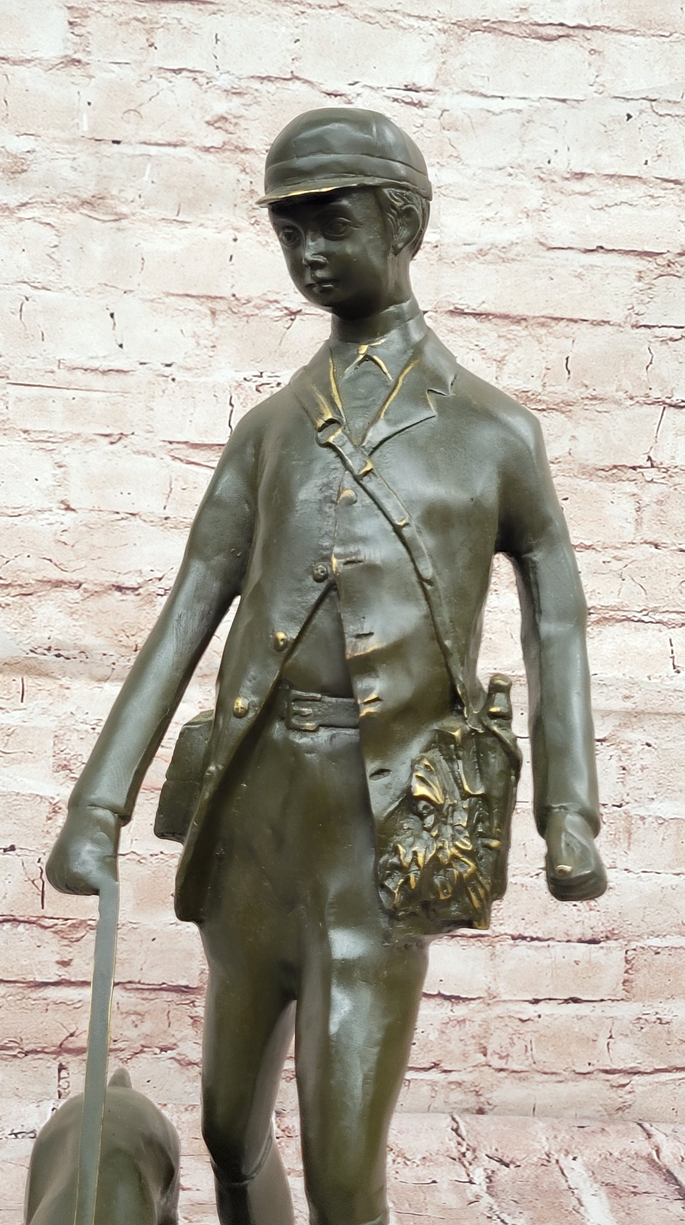 Hunter with Dog Bronze Sculpture by Vitaleh