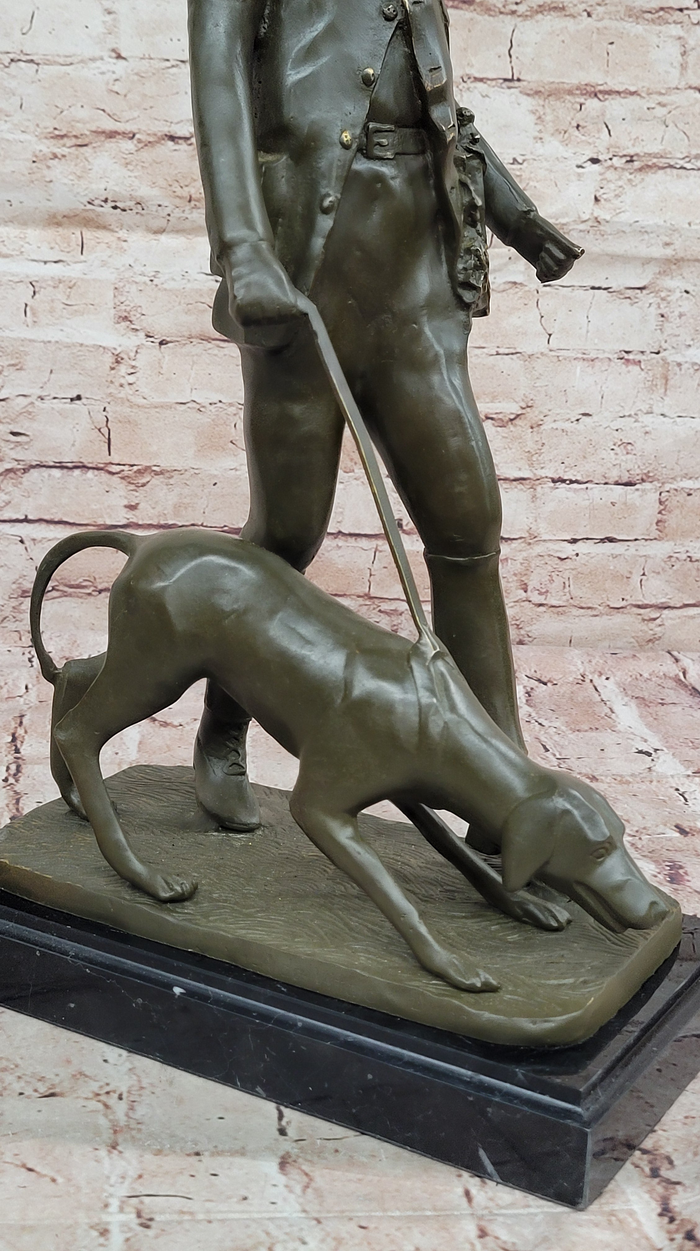 Hunter with Dog Bronze Sculpture by Vitaleh