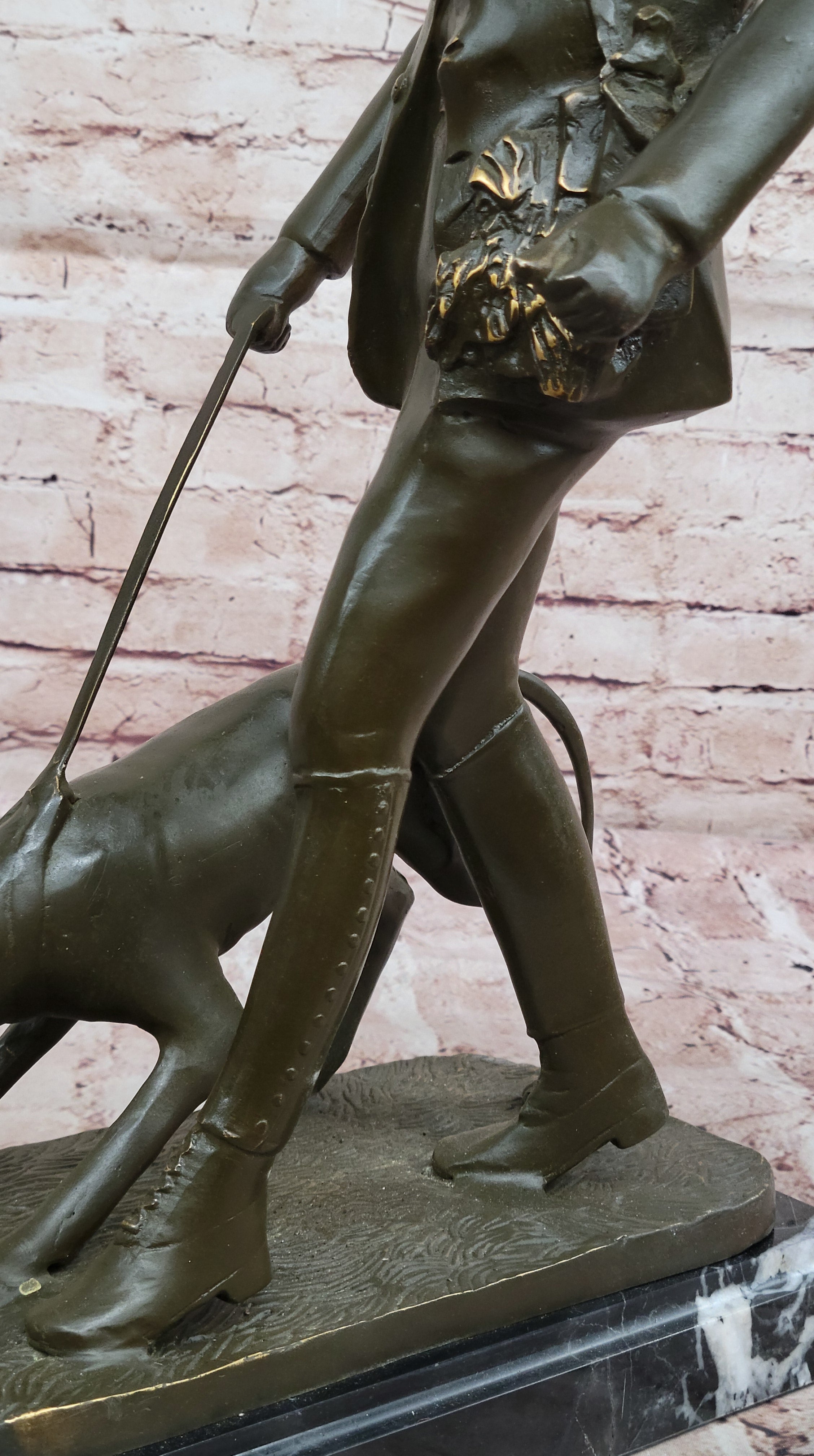 Hunter with Dog Bronze Sculpture by Vitaleh