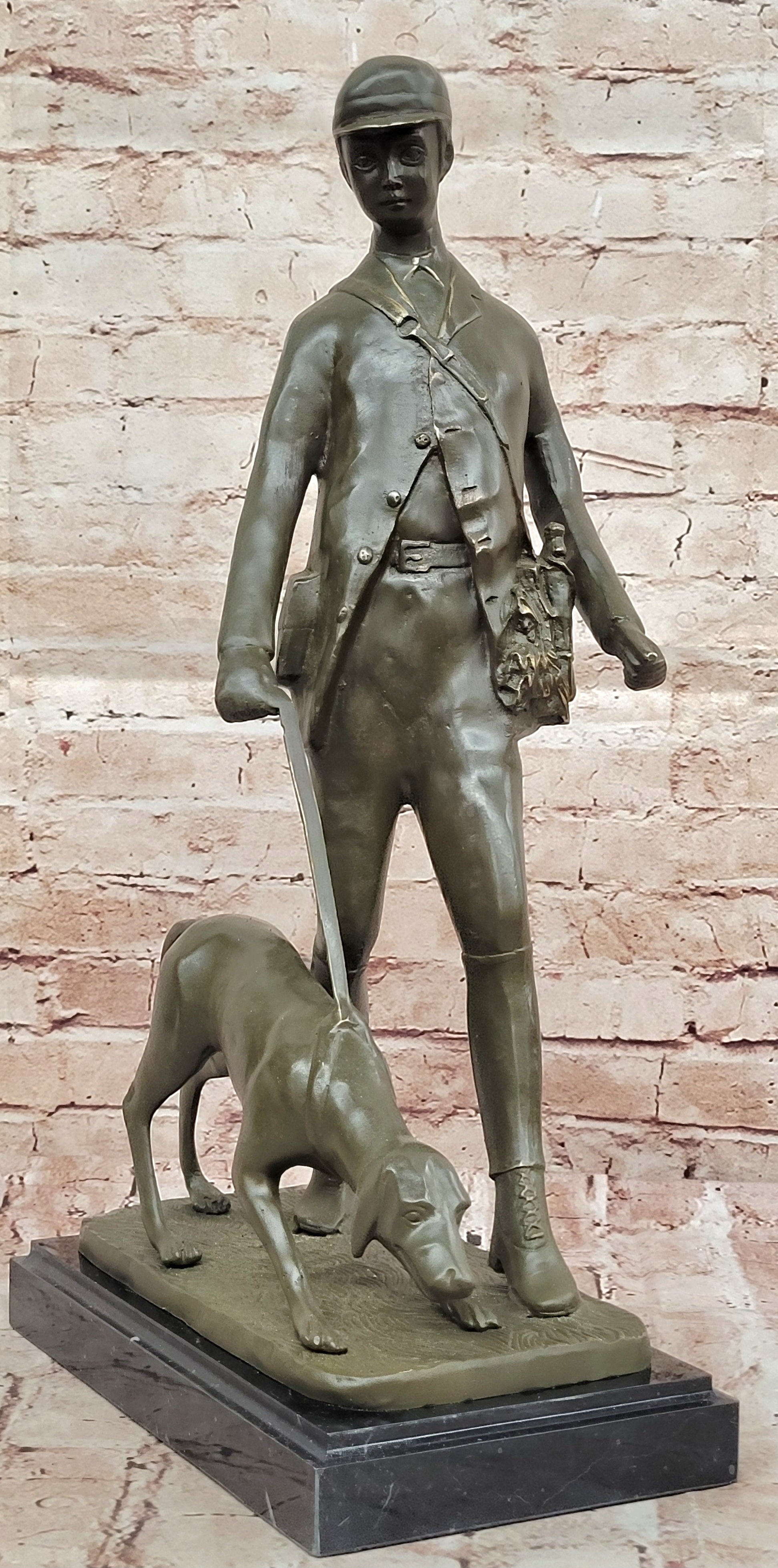 Hunter with Dog Bronze Sculpture by Vitaleh
