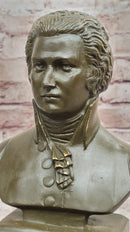 Wolfgang Amadeus Mozart Bronze Bust on Marble Base