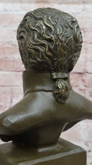 Wolfgang Amadeus Mozart Bronze Bust on Marble Base