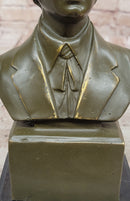 Frédéric Chopin Bronze Bust Sculpture on Marble Base