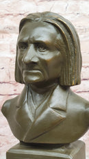 Franz Liszt Bronze Bust – Hungarian Composer on Marble Base