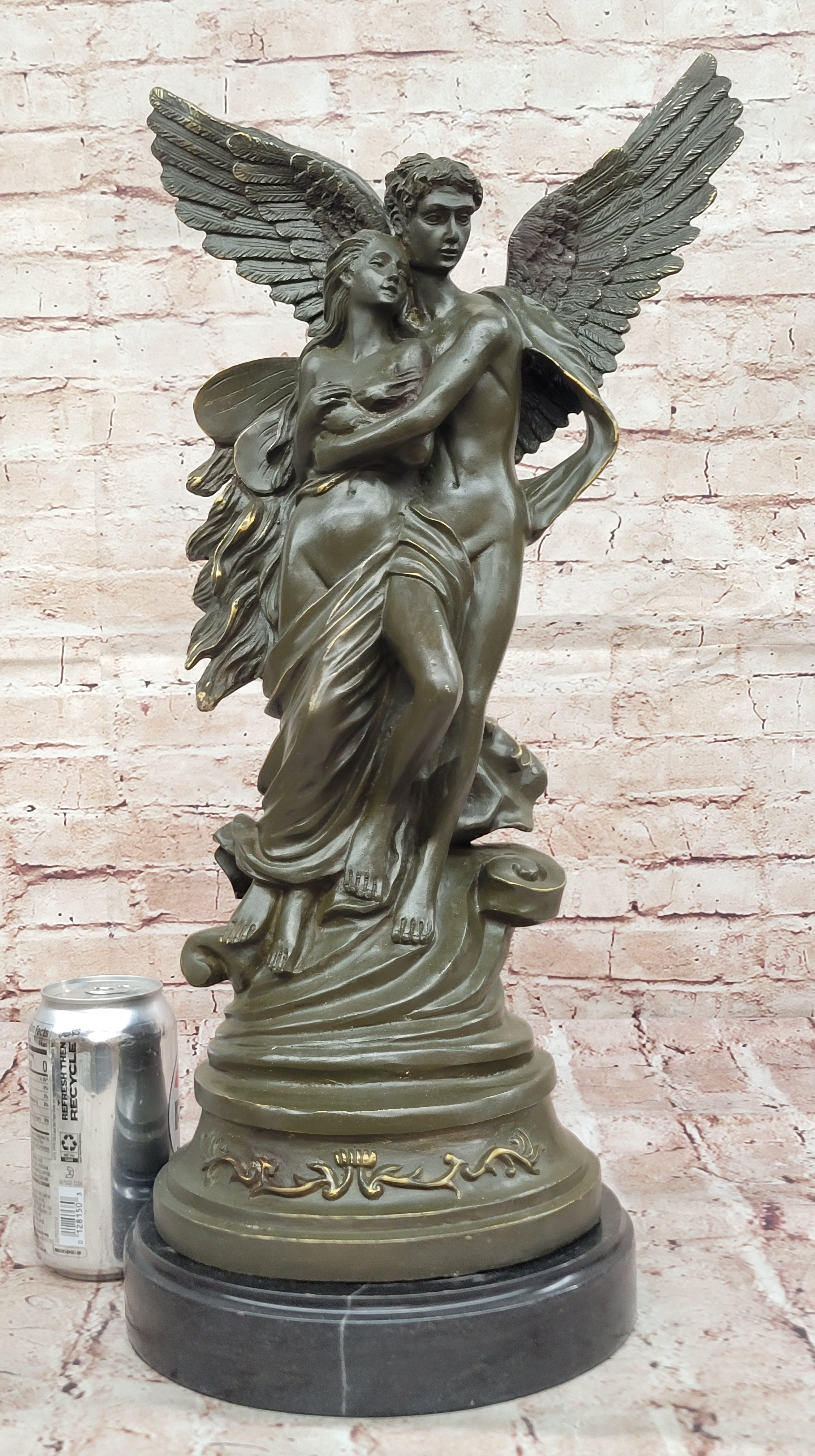 Bronze Eros & Psyche with Wings