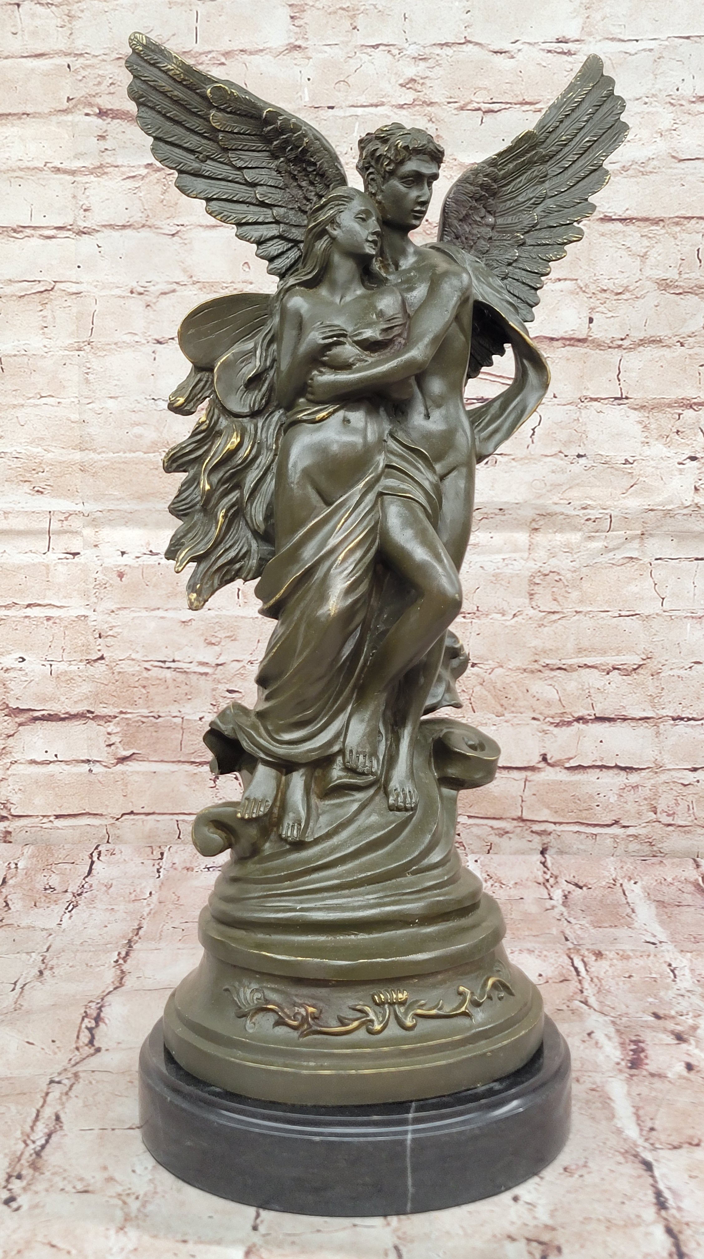 Bronze Eros & Psyche with Wings