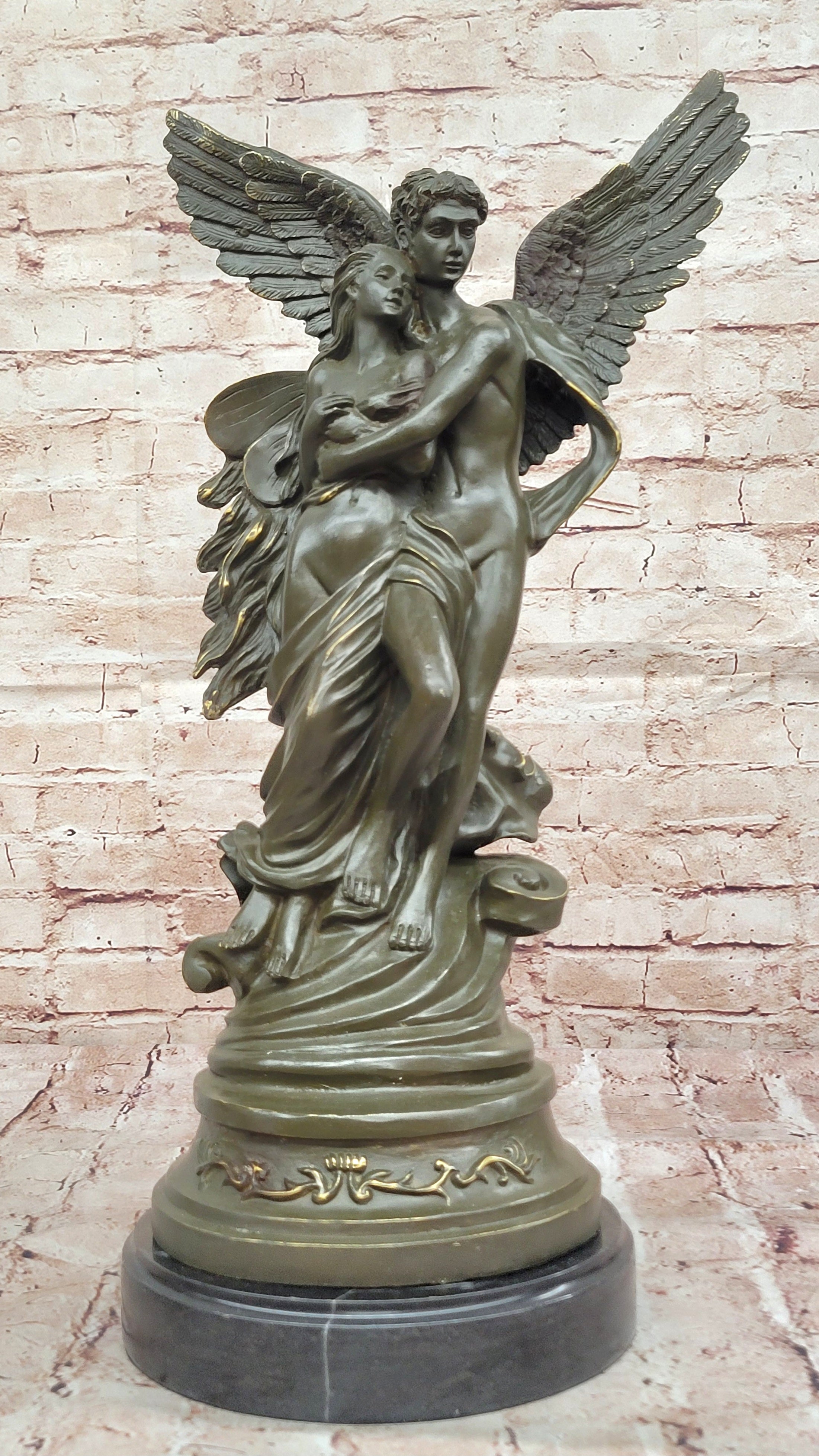 Bronze Eros & Psyche with Wings