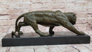 Roaring Bronze Tiger on Marble Base – Wildlife Art