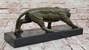 Roaring Bronze Tiger on Marble Base – Wildlife Art