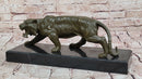 Roaring Bronze Tiger on Marble Base – Wildlife Art