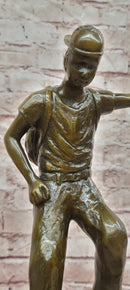 Hand Made Skateboarding Sports Boy Statue Bronze Sculpture Signed Milo Figure