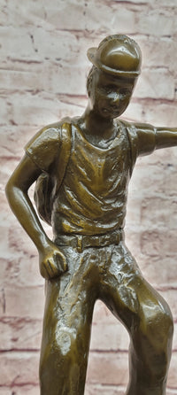 Hand Made Skateboarding Sports Boy Statue Bronze Sculpture Signed Milo Figure