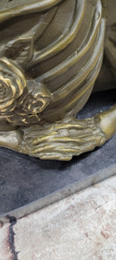 Love Never Dies Skeleton Couple Embracing Bronze Sculpture by M. Lopez Statue