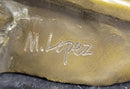 Love Never Dies Skeleton Couple Embracing Bronze Sculpture by M. Lopez Statue