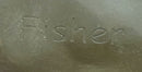 Aggressive Bull Bronze Sculpture on Marble Stand Signed Fisher
