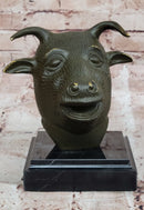 Bronze Bull or Ox Head Realistic Farmhouse Sculpture