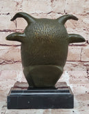 Bronze Bull or Ox Head Realistic Farmhouse Sculpture