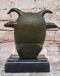 Bronze Bull or Ox Head Realistic Farmhouse Sculpture