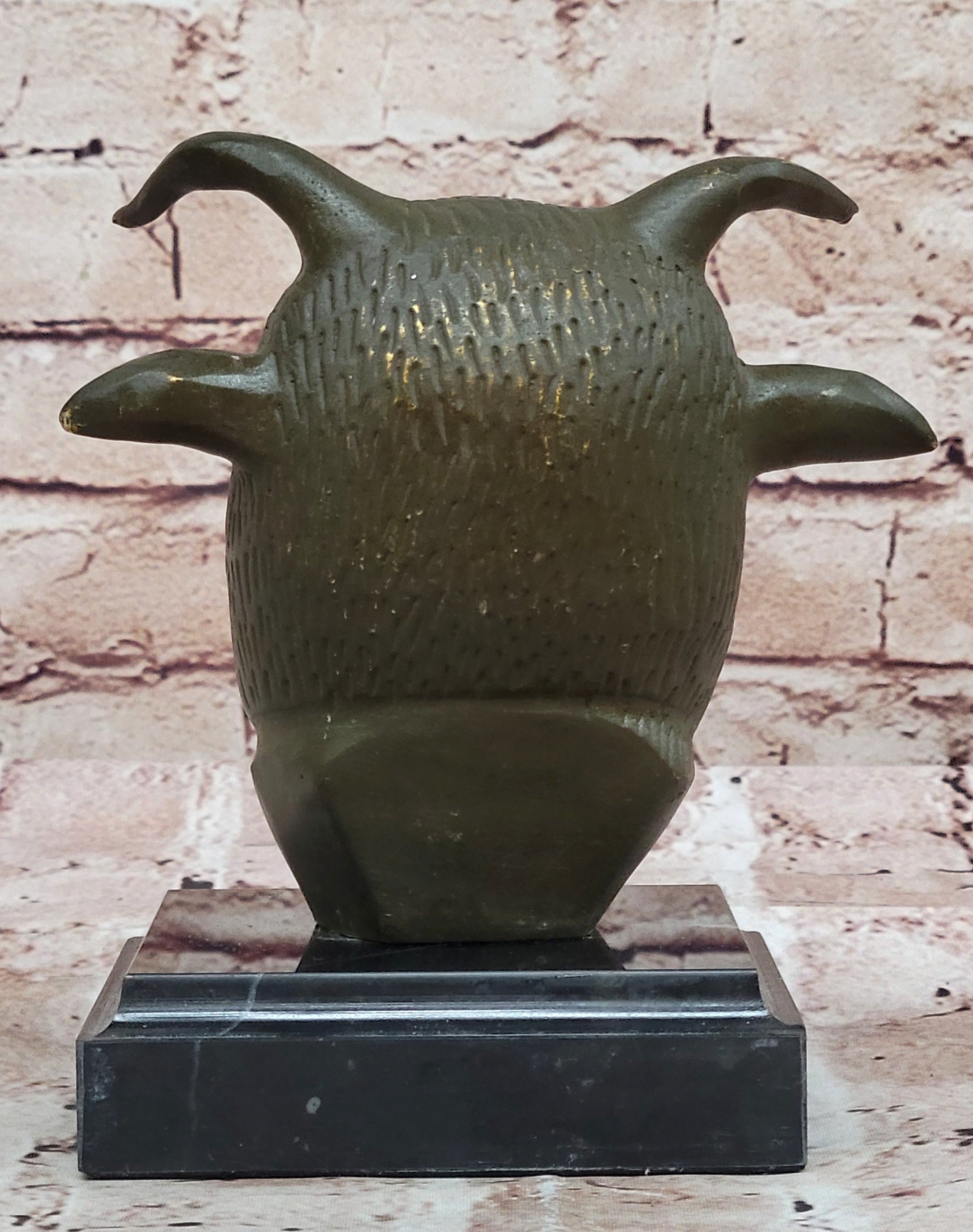 Bronze Bull or Ox Head Realistic Farmhouse Sculpture