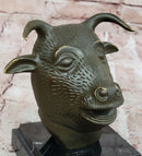 Bronze Bull or Ox Head Realistic Farmhouse Sculpture