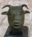 Bronze Bull or Ox Head Realistic Farmhouse Sculpture