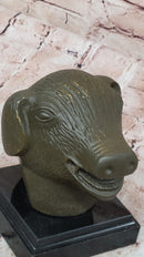Bronze Pig Boar Head Realistic Farmhouse Sculpture
