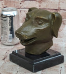 Bronze Dog Head Bust on Marble Base – Canine Sculpture