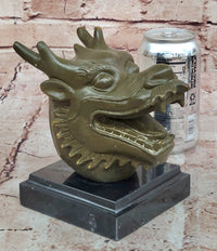 Bronze Dragon Head Bust on Marble Base – Chinese Zodiac