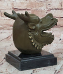 Bronze Dragon Head Bust on Marble Base – Chinese Zodiac