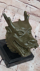 Bronze Dragon Head Bust on Marble Base – Chinese Zodiac