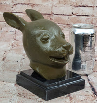 Bronze Rabbit Hare Head Realistic Wildlife Sculpture
