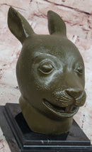 Bronze Rabbit Hare Head Realistic Wildlife Sculpture