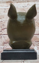 Bronze Rabbit Hare Head Realistic Wildlife Sculpture