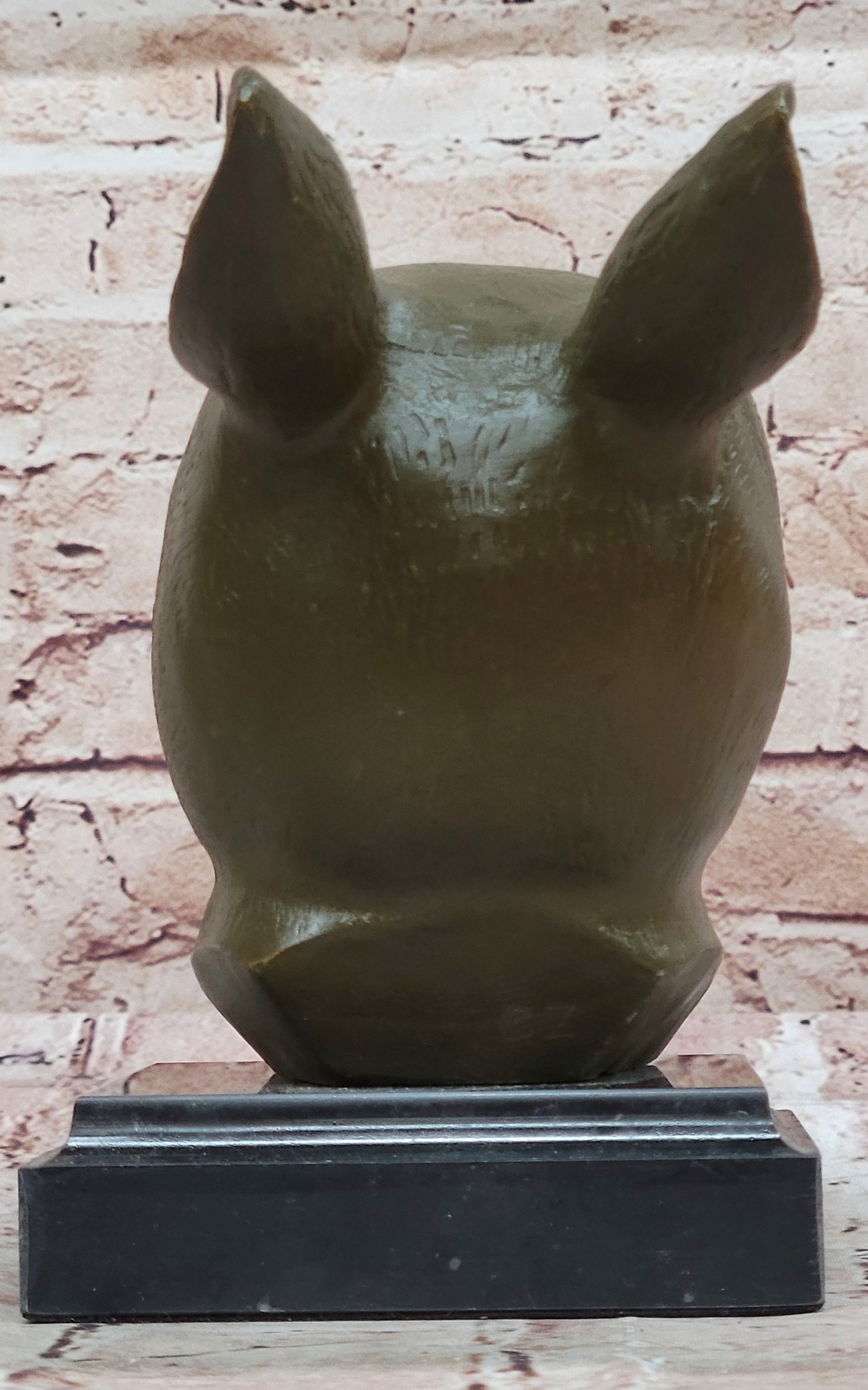Bronze Rabbit Hare Head Realistic Wildlife Sculpture