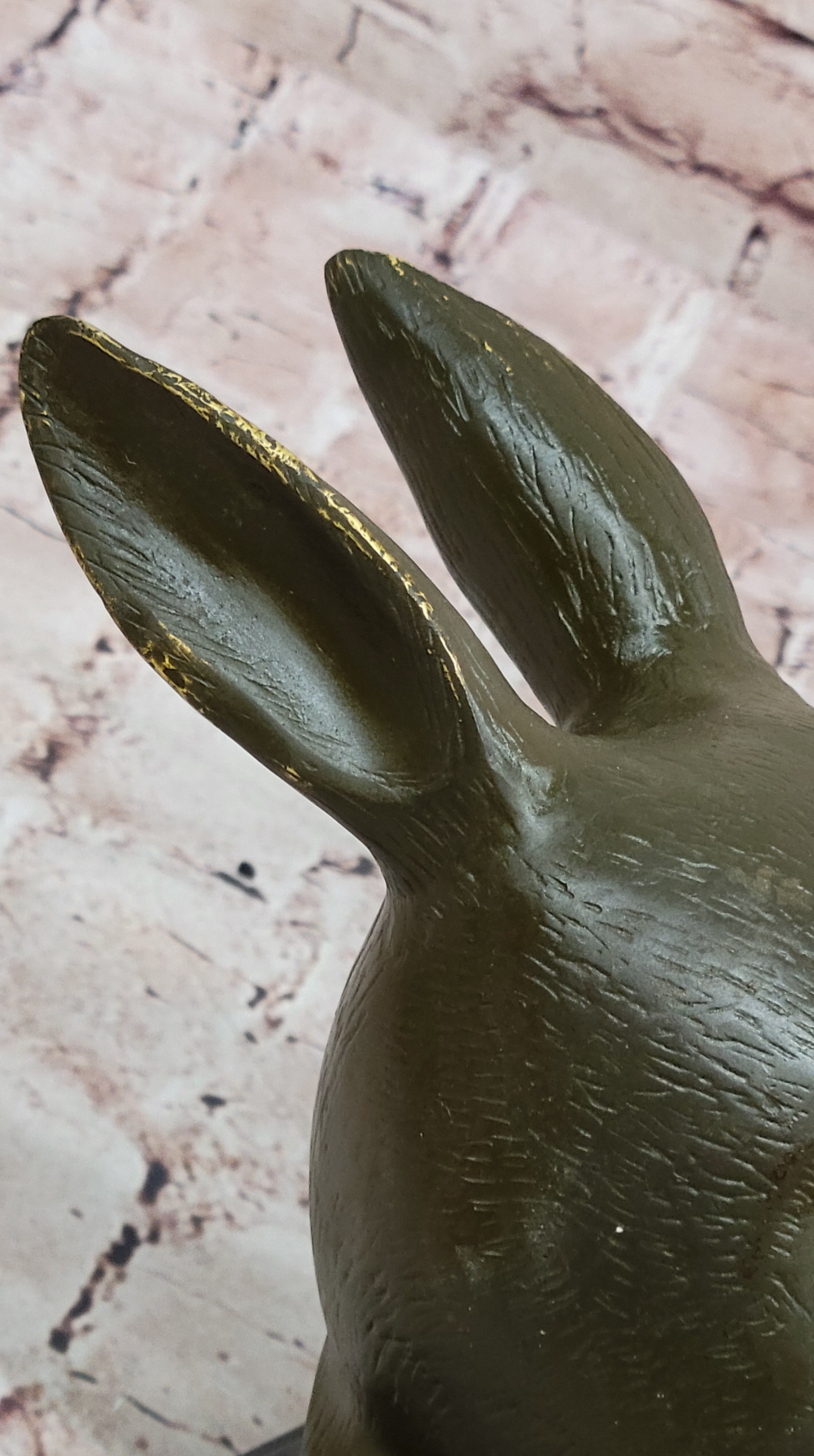 Bronze Rabbit Hare Head Realistic Wildlife Sculpture