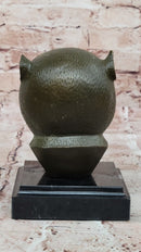 Abstract Bronze Primate - Smiling Monkey Bust on Marble
