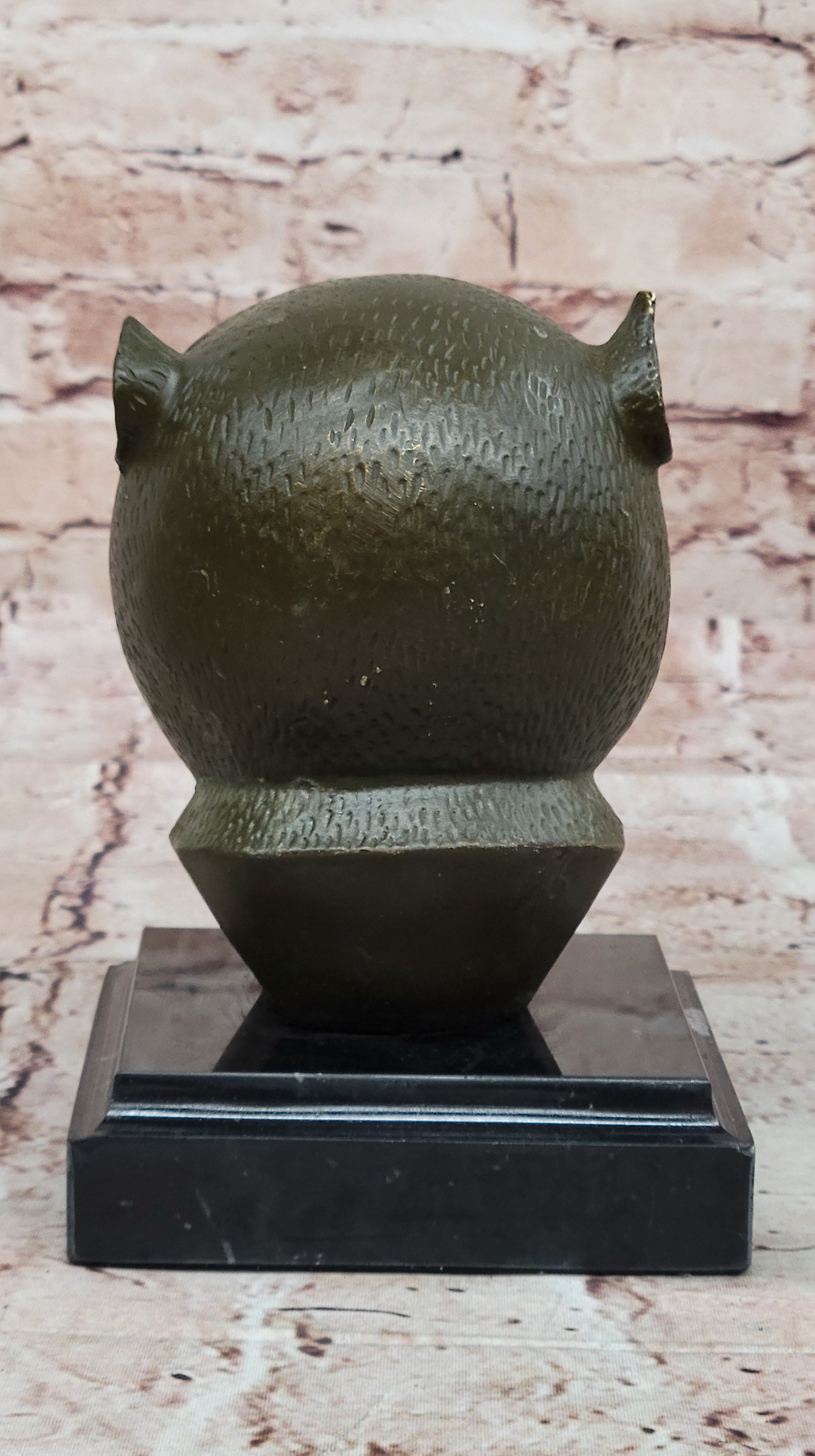 Abstract Bronze Primate - Smiling Monkey Bust on Marble