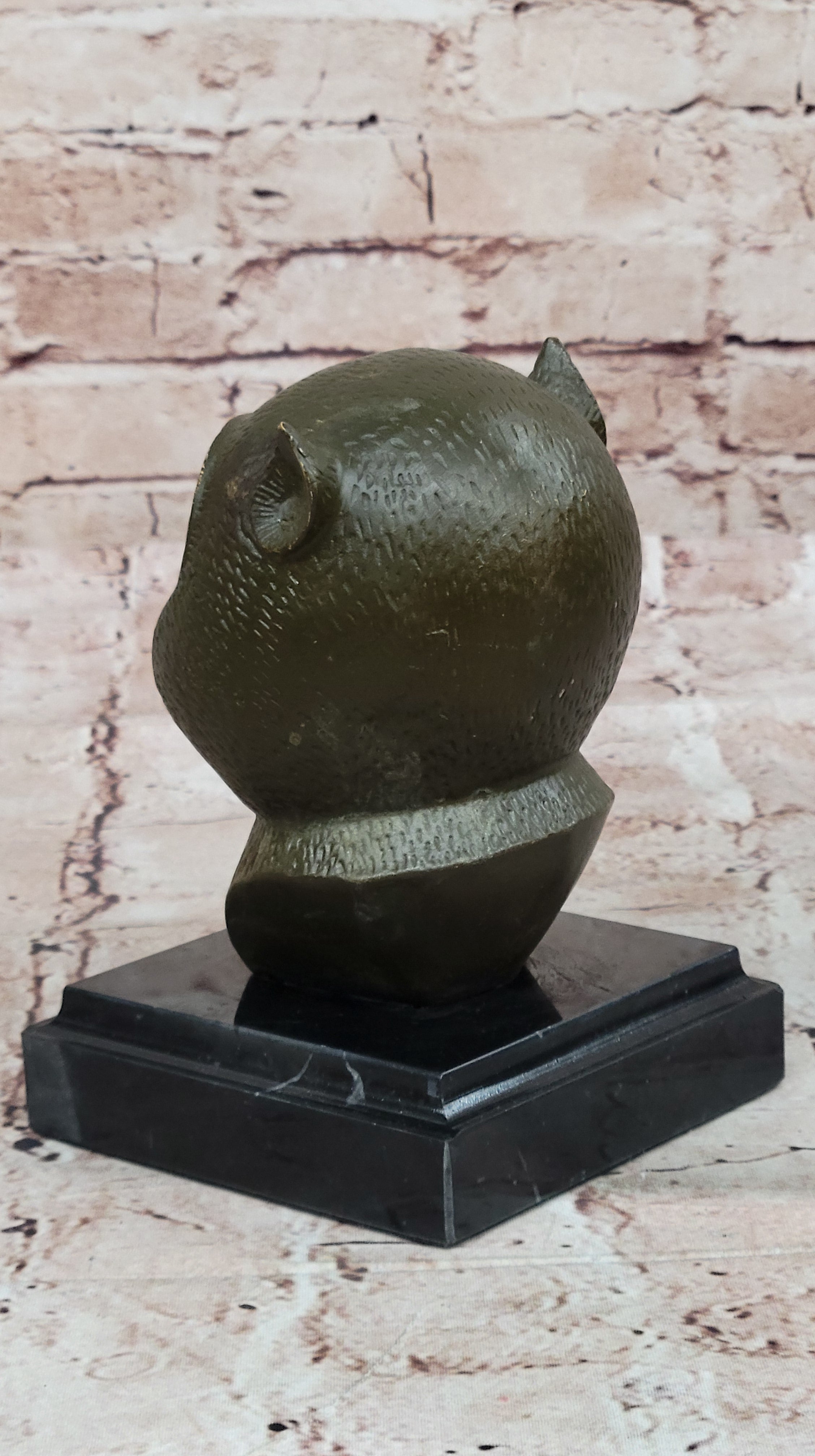 Abstract Bronze Primate - Smiling Monkey Bust on Marble