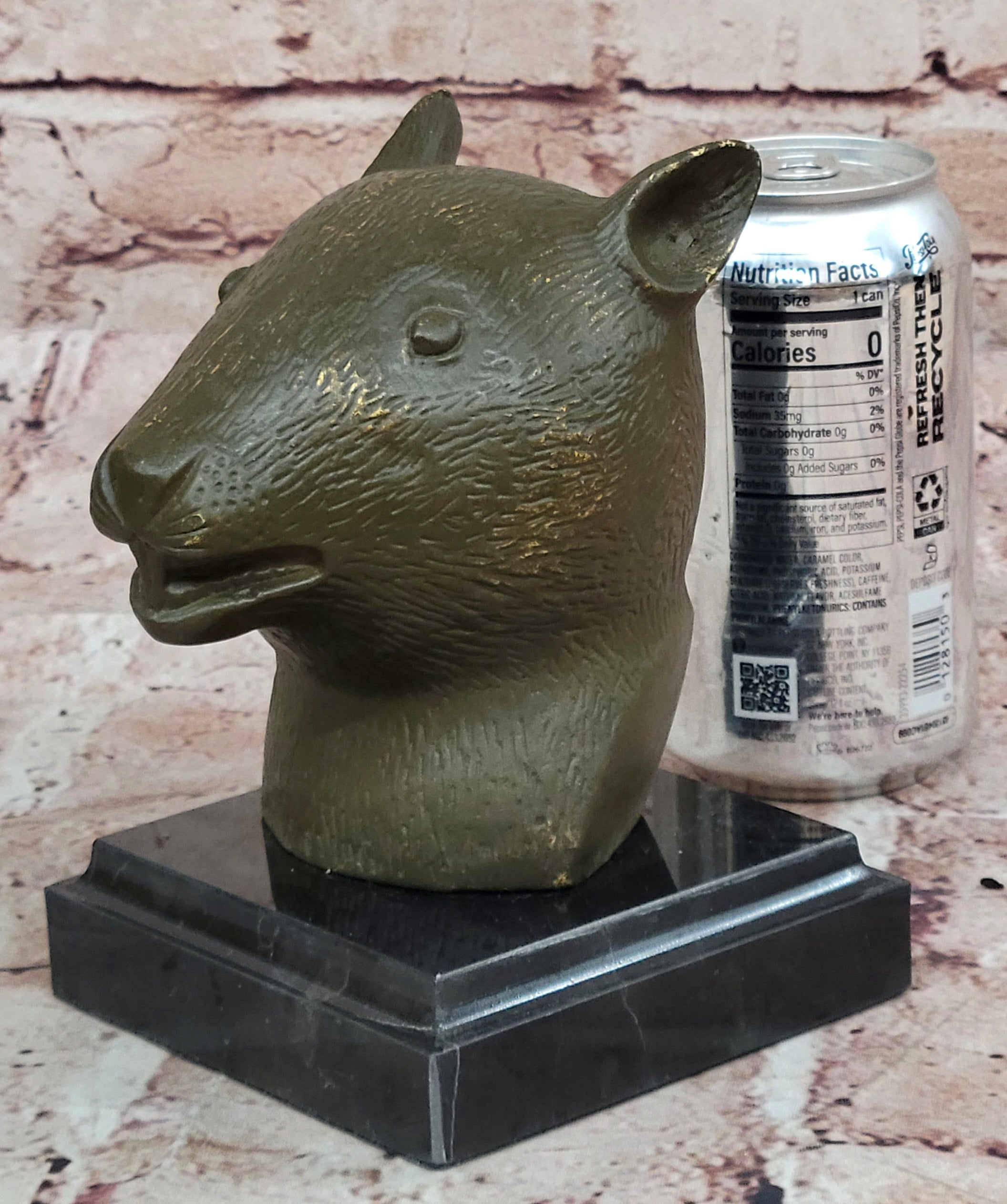 Bronze Rat Head Bust on Marble Base – Chinese Zodiac Sculpture
