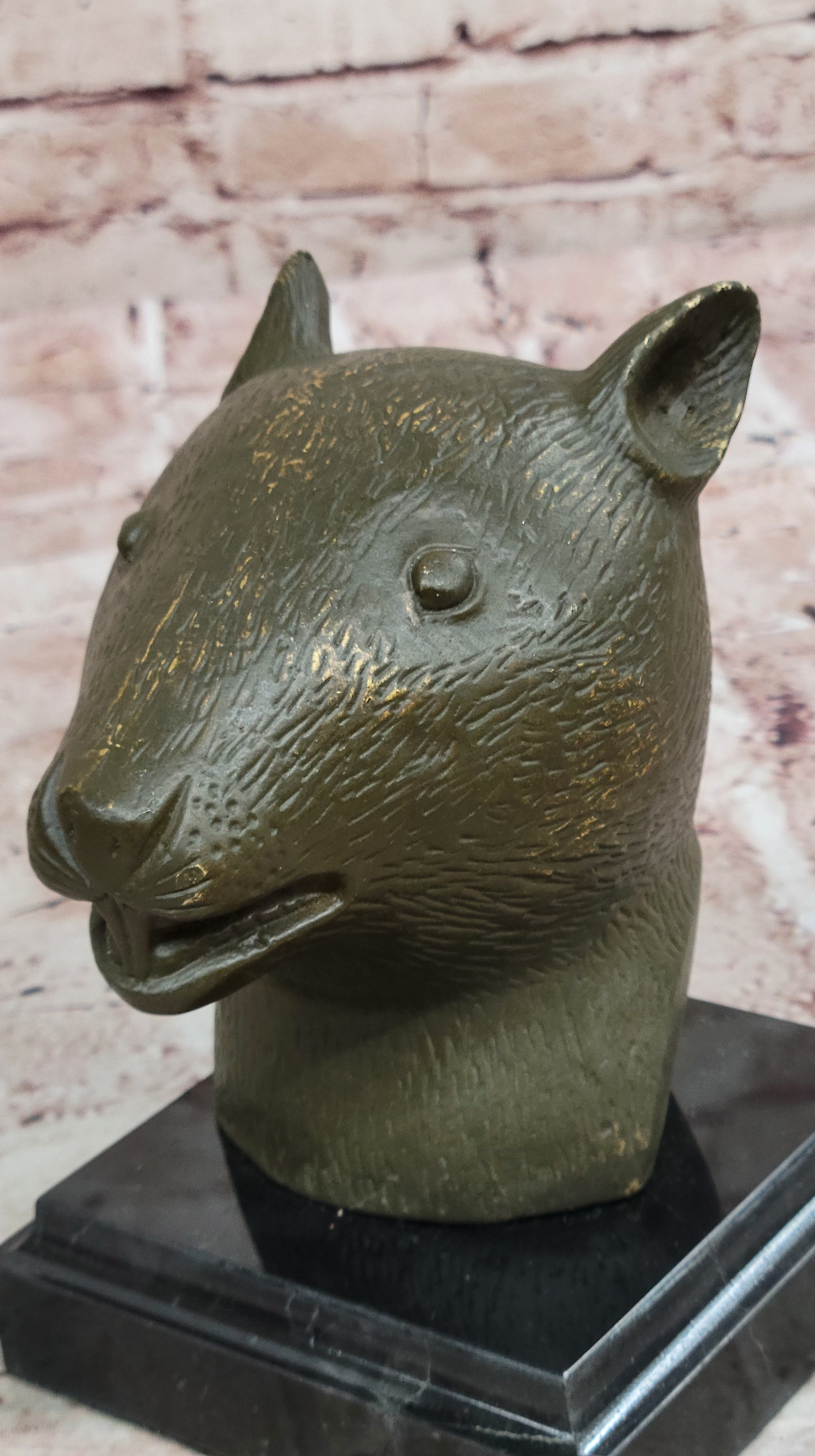 Bronze Rat Head Bust on Marble Base – Chinese Zodiac Sculpture