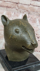 Bronze Rat Head Bust on Marble Base – Chinese Zodiac Sculpture
